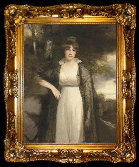 framed  John Hoppner Portrait in oils of Eleanor Agnes Hobart, Countess of Buckinghamshire, ta009-2